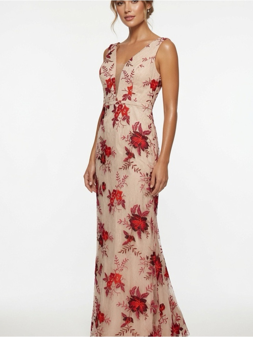 Lotus Threads Floral Embroidered Dress